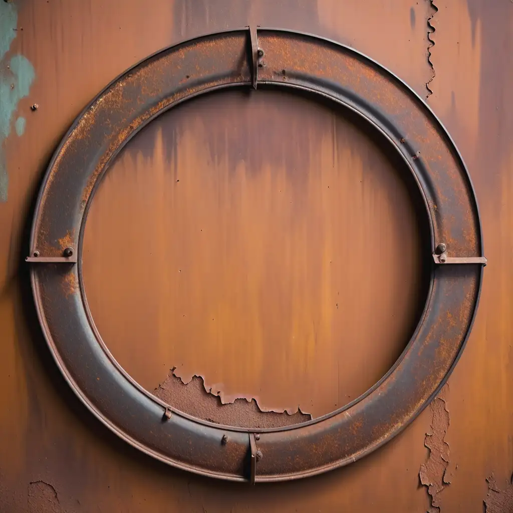 Vintage Circular Metal Picture Frame