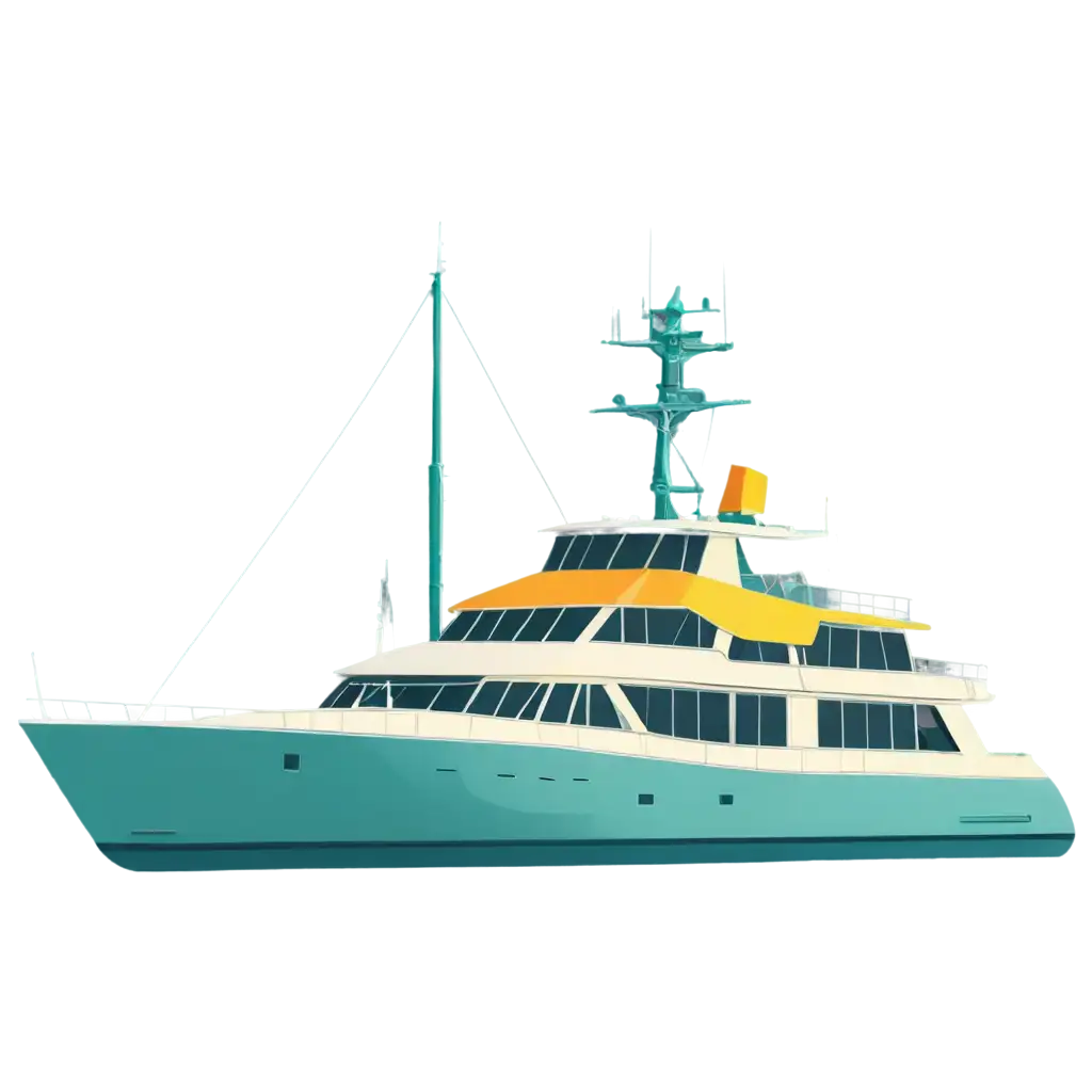 a colorful anime yacht vector