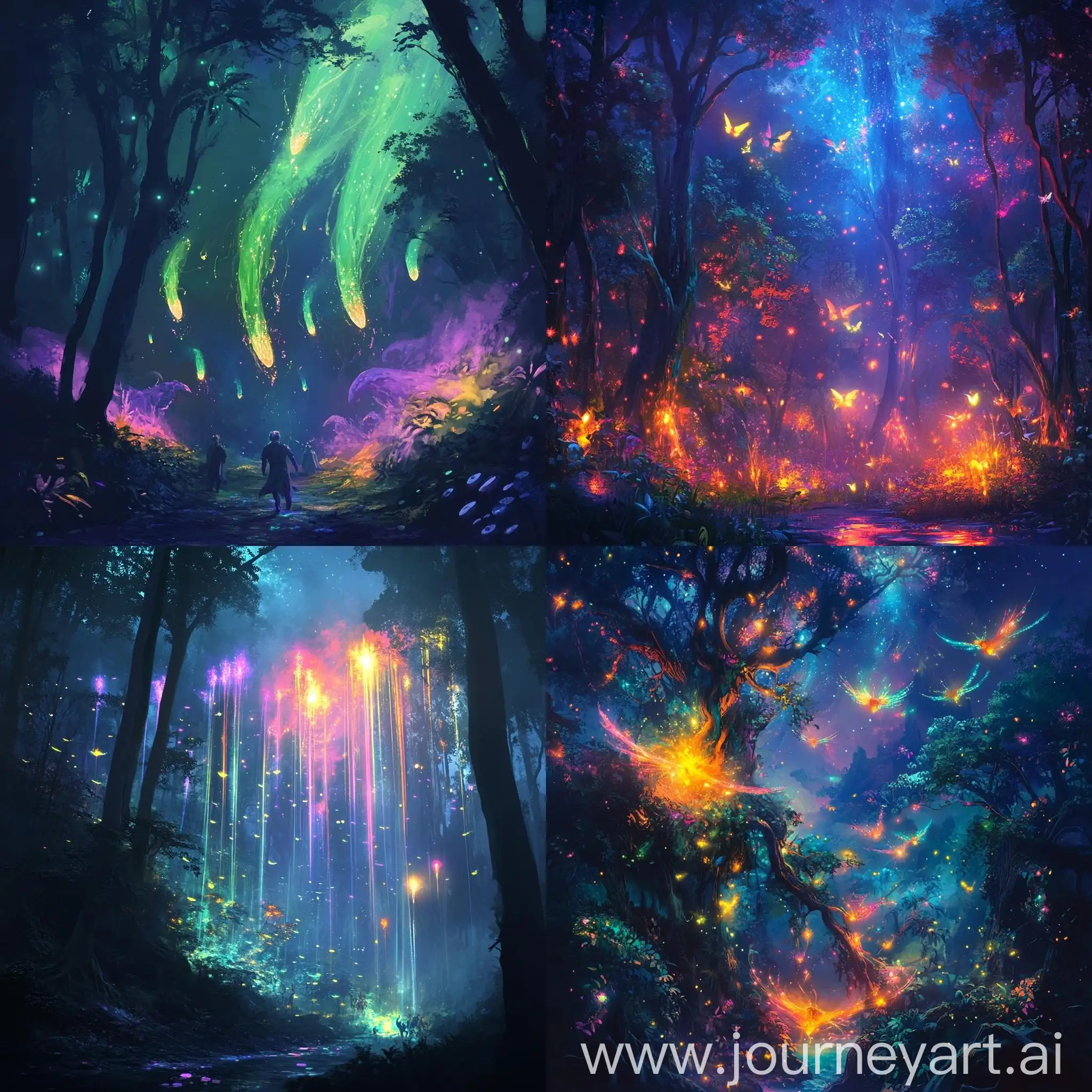 Enchanted-Night-Forest-with-Celestial-Fireflies