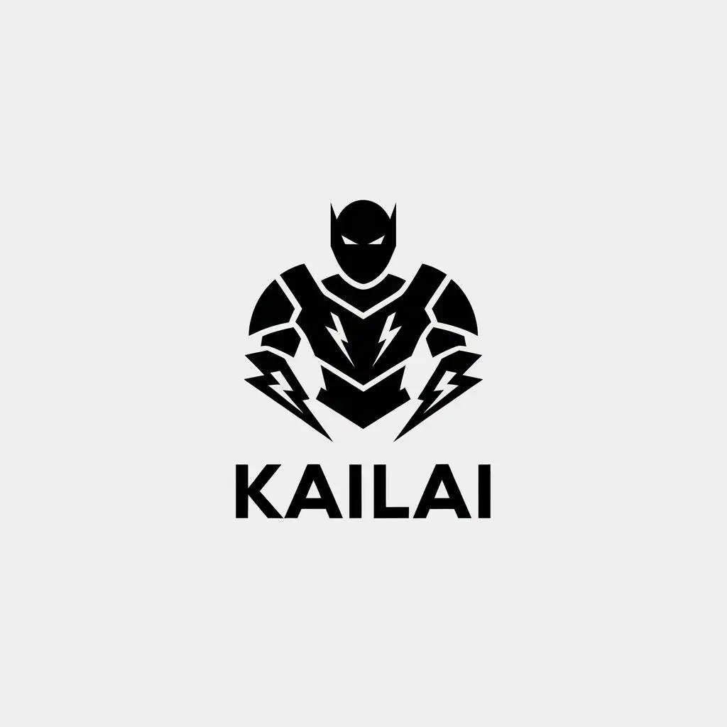 a vector logo design,with the text "kailai", main symbol:armor, lightning,Minimalistic,be used in Technology industry,clear background