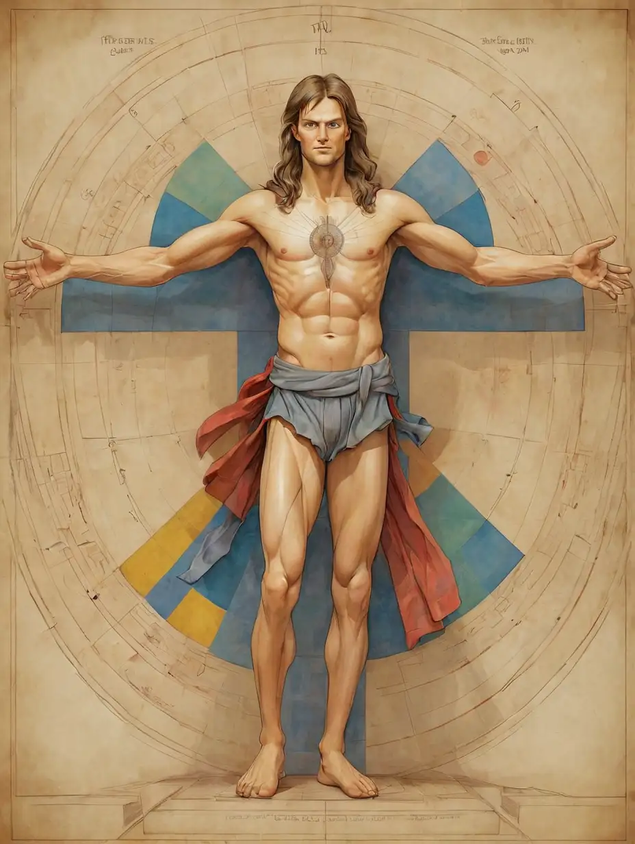 Tom-Brady-in-Vitruvian-Man-Pose-with-Sacred-Geometry-and-NeoClassical-Pop-Art-Twist