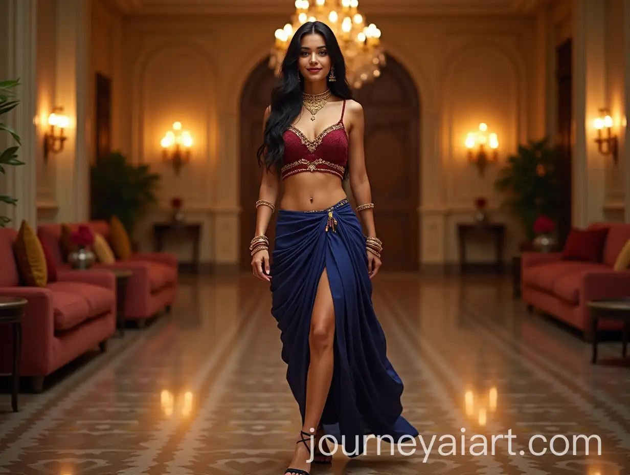 Elegant-Indian-Woman-in-Traditional-Attire-with-Luxurious-Gold-Jewelry