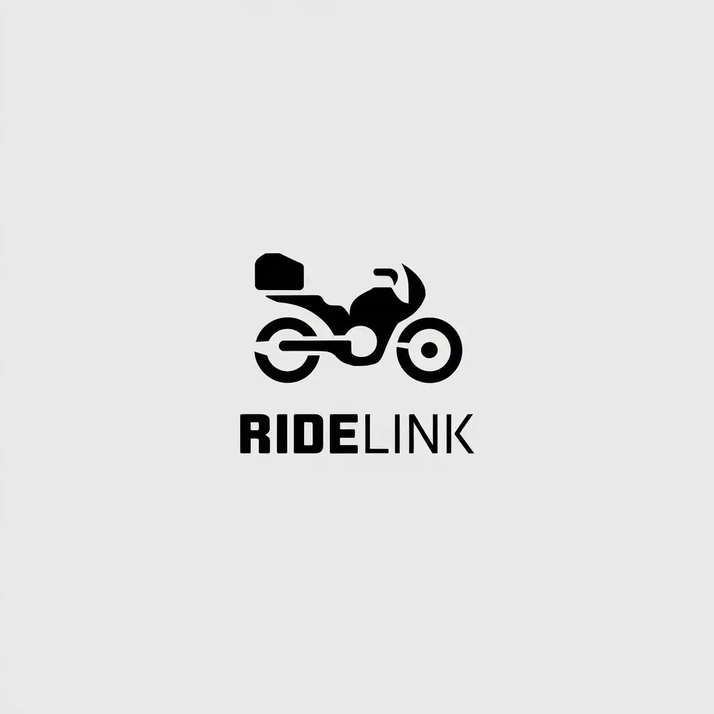 LOGO Design for RideLink Minimalistic Motorcycle with Top Box for Technology Industry