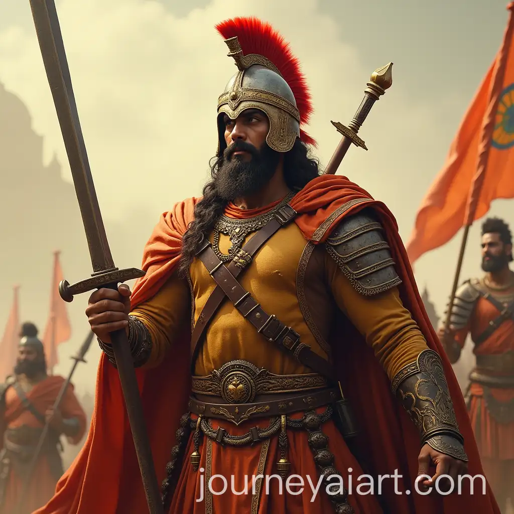 Warrior-Inspired-Representation-of-India-in-Artistic-Style