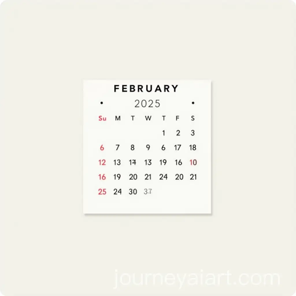 AI-Art-Prompt-ExpansionMinimalist-February-2025-Calendar-Design-with-Ample-Writing-Space