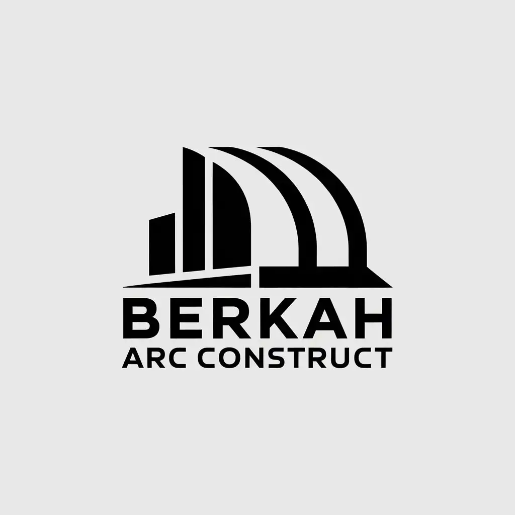 LOGO Design for Berkah Arc Construct Modern Vector with Clear Background