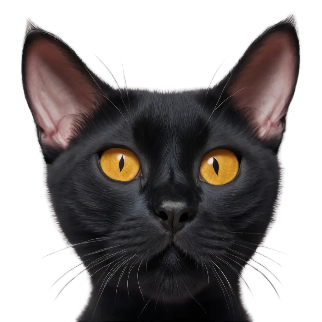 Superrealistic black cat peeks out