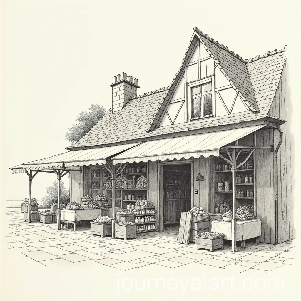 19th-Century-French-Market-Stall-Illustration