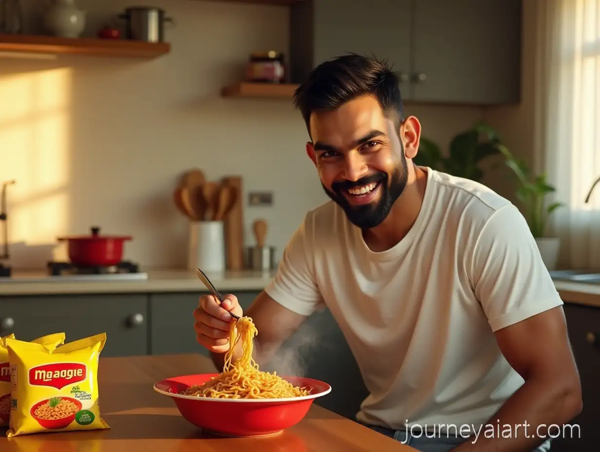 Virat-Kohli-Enjoying-Maggie-Noodles-in-Modern-Kitchen-Advertisement