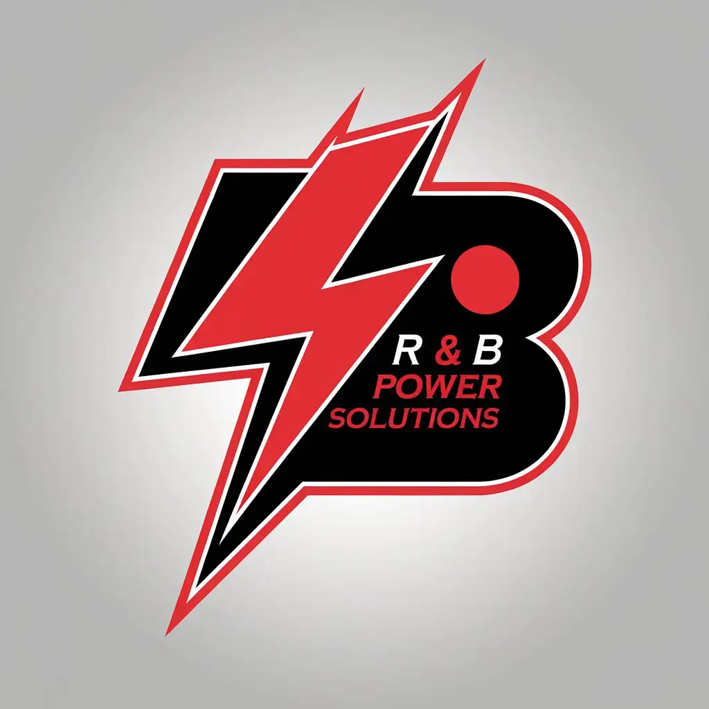 LOGO Design for R B Power Solutions Dynamic Black and Red High Voltage Theme