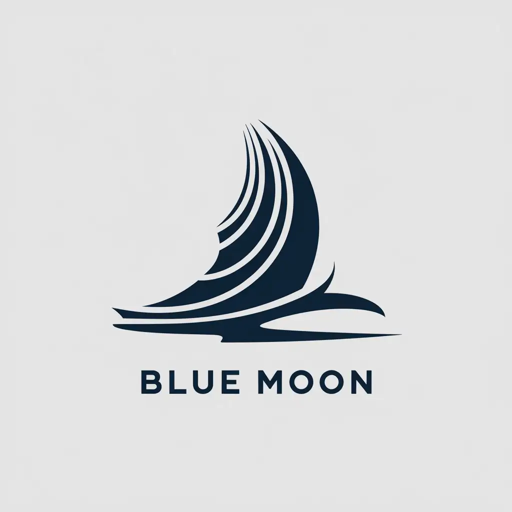 LOGO Design For Blue Moon Modern and Abstract Logo for J70 Racing Sailboat