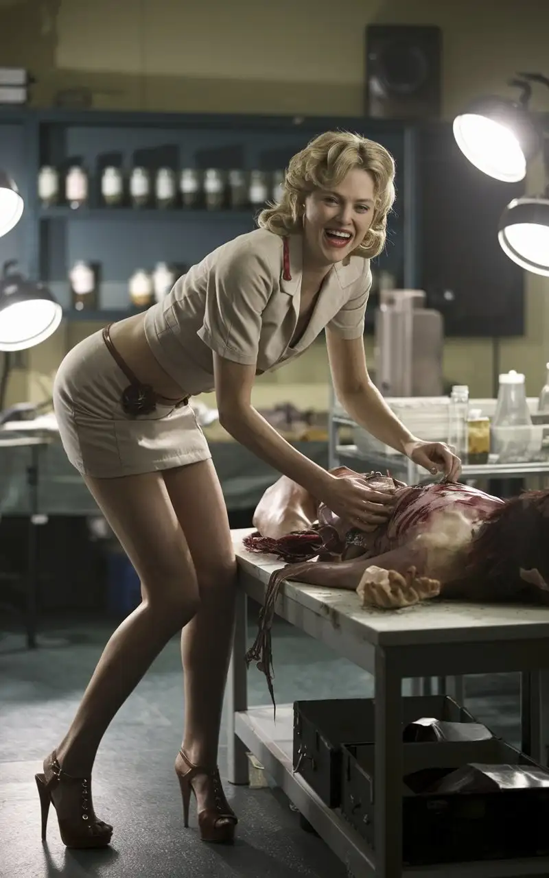 Pathologist-Charlize-Theron-Performing-Corpse-Dissection-in-Morgue-with-High-Heels-and-Crazy-Smile