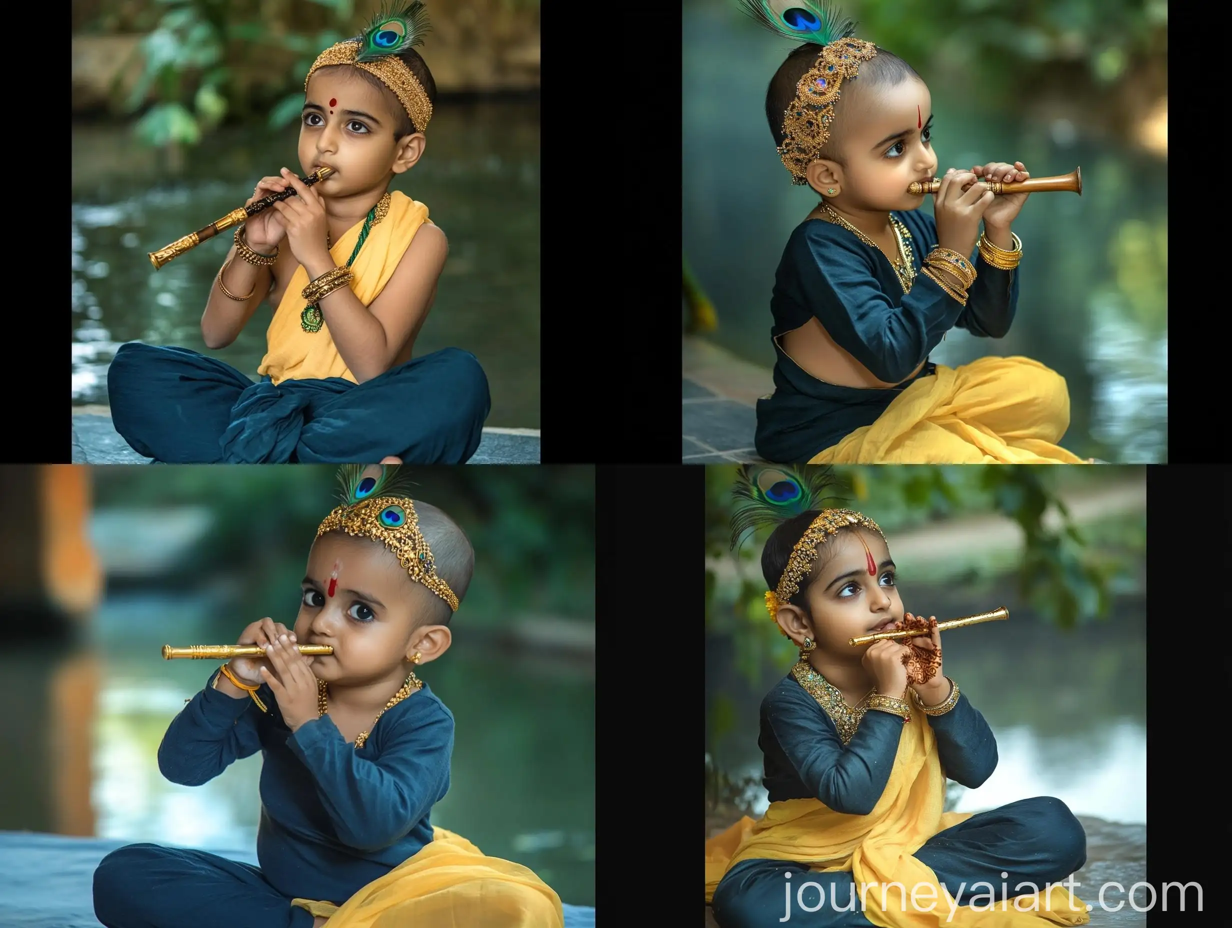 Divine-Lord-Krishna-with-Flute-in-Vrindavan