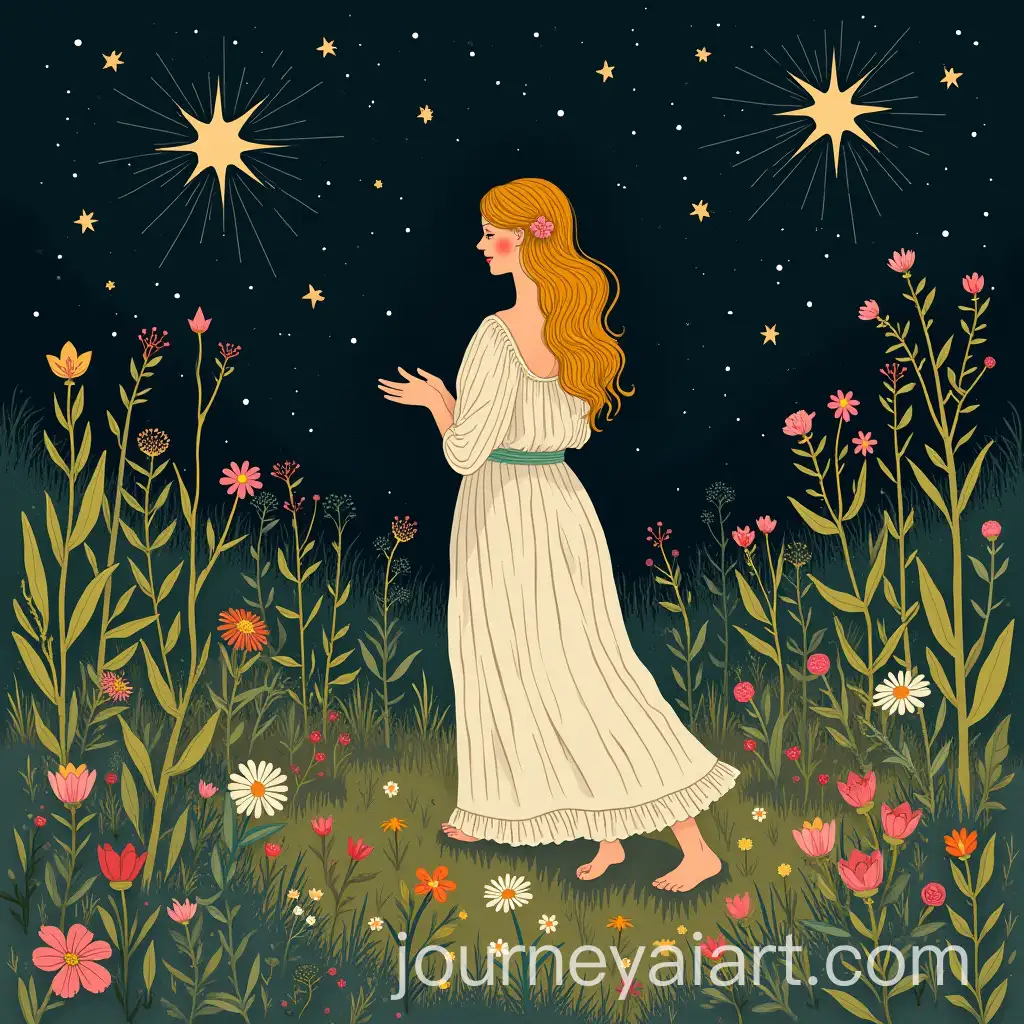 Virgo-Maiden-Contemplating-Cosmos-in-Garden