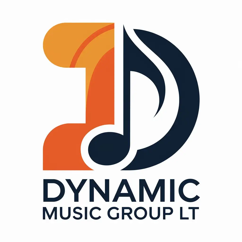 a vector logo design,with the text "Dynamic Music Group LT", main symbol:Pacifista,Moderate,clear background