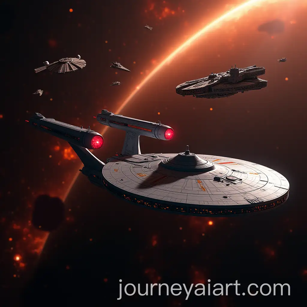 Epic-Space-Battle-Starship-Enterprise-vs-Millennium-Falcon