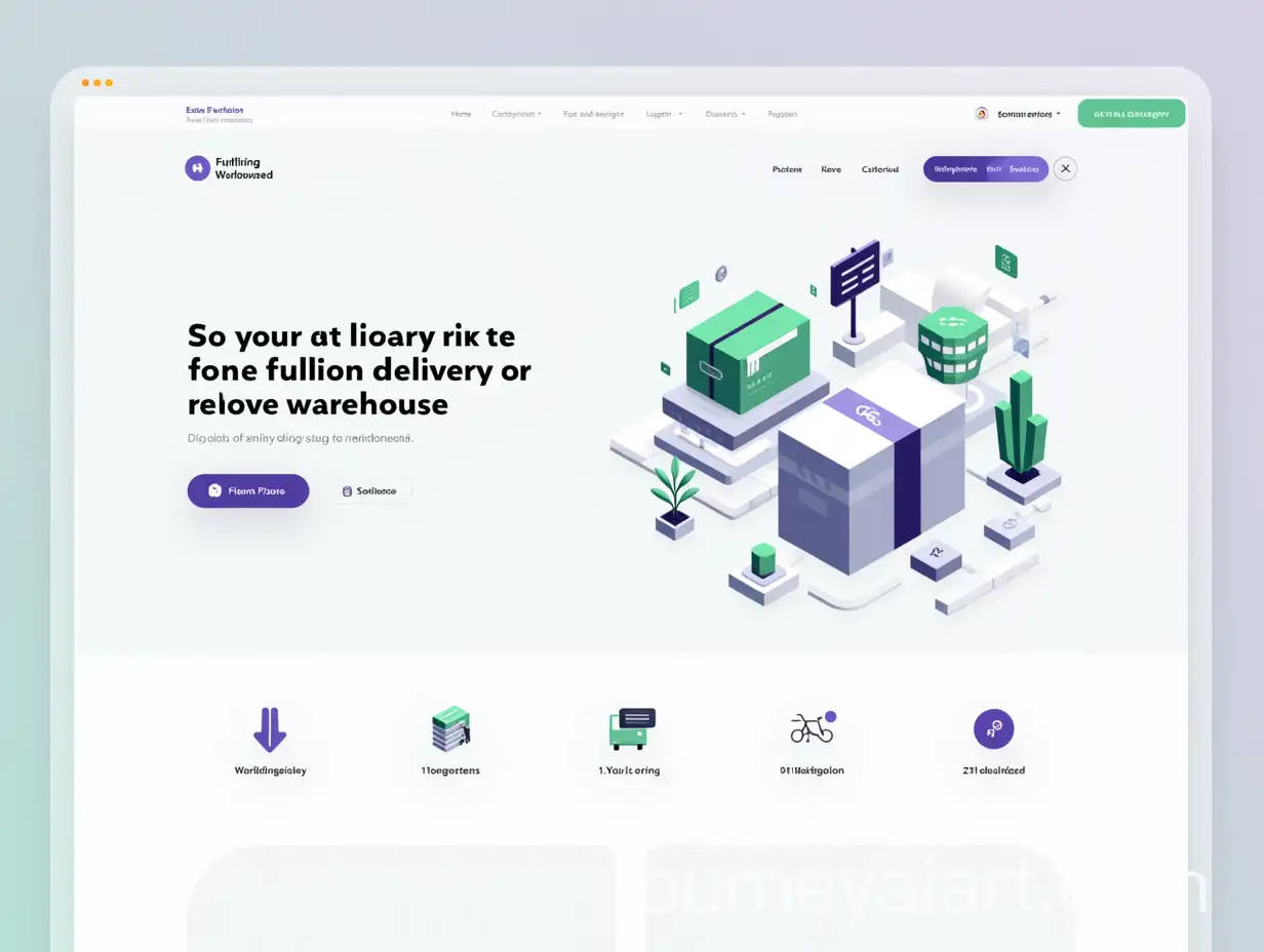 Modern-Minimalistic-Fulfillment-Landing-Page-Design-with-Green-Purple-and-White-Palette
