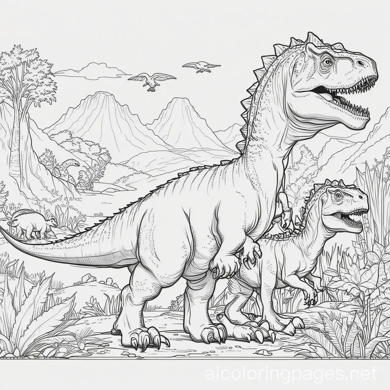 Dinosaur-Coloring-Page-for-Kids-Simple-Black-and-White-Line-Art