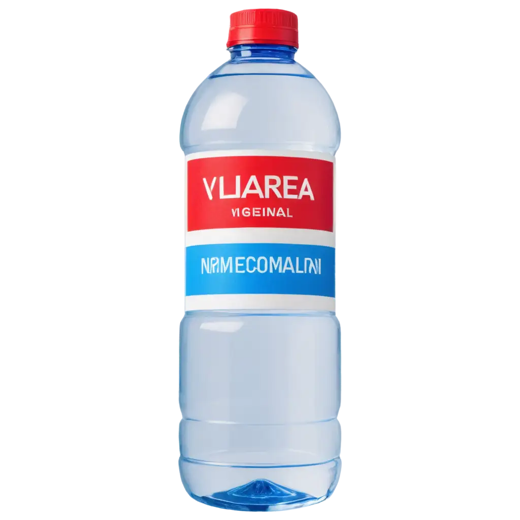 HighQuality-PNG-Image-of-a-Bottle-of-Water-with-Red-Label-and-Blue-Cap-for-Versatile-Use