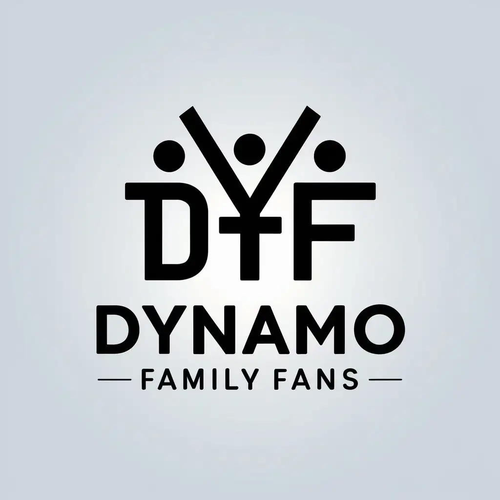 a vector logo design,with the text "DFF dynamo family fans", main symbol:family,Minimalistic,be used in Sports Fitness industry,clear background