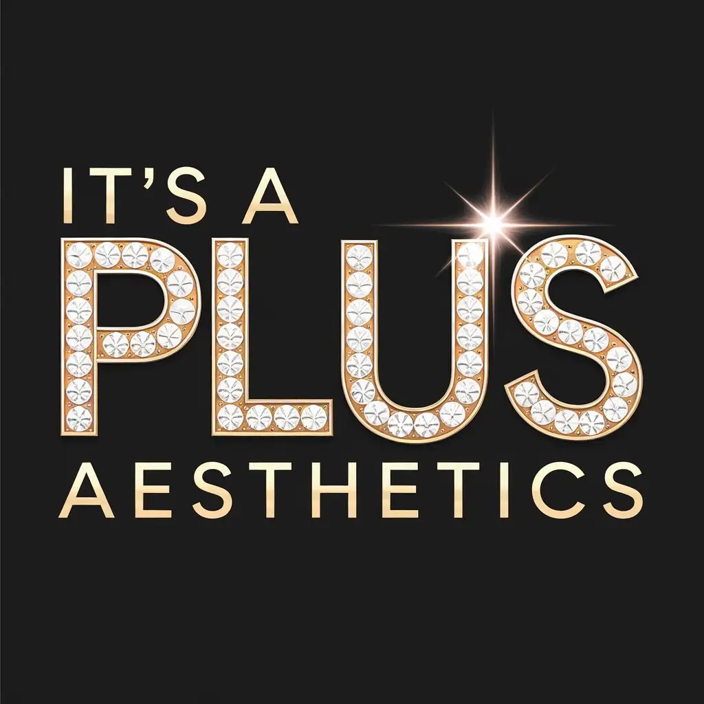 LOGO Design for Its a Plus Aesthetics DiamondEmbellished PLUS with Metallic and Minimalist Theme