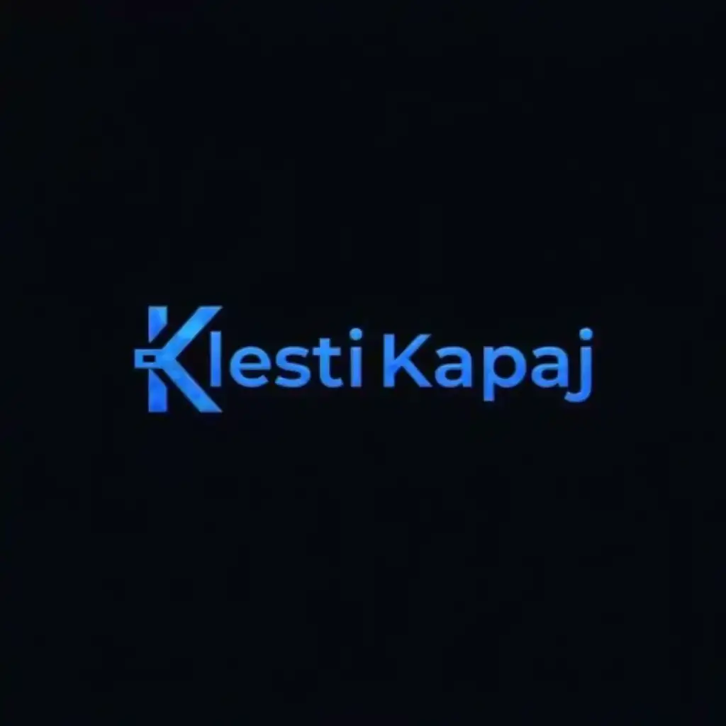 Design a logo for Klesti Kapaj, a full-stack developer. The logo should feature the name 'Klesti Kapaj' in modern, sleek typography, with a professional and minimalistic style. The color scheme should be blue and black, matching the theme of the personal website, similar to a portfolio created on freeCodeCamp. The design should evoke a sense of innovation and expertise in technology, with clean lines and a contemporary feel. The overall logo should be suitable for a tech-oriented website.