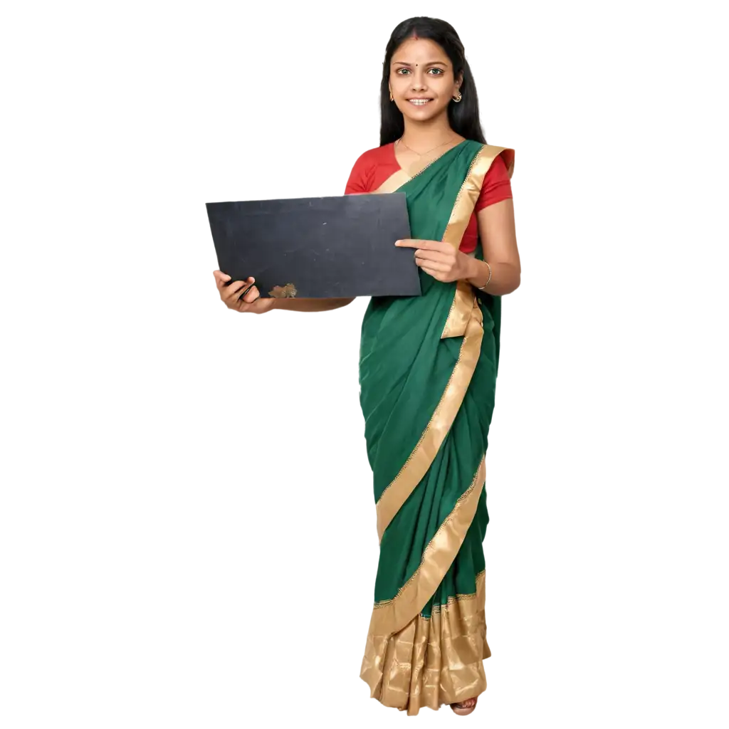 PNG-Image-of-South-Indian-Female-Teachers-in-Saree-Teaching-in-a-Classroom-Setting