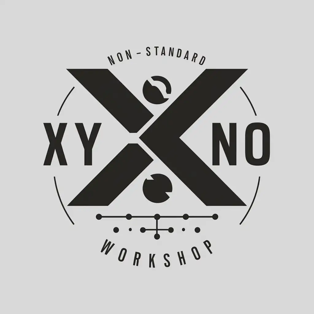 a vector logo design,with the text "XY non-standard workshop", main symbol:XY NON,Moderate,be used in Technology industry,clear background