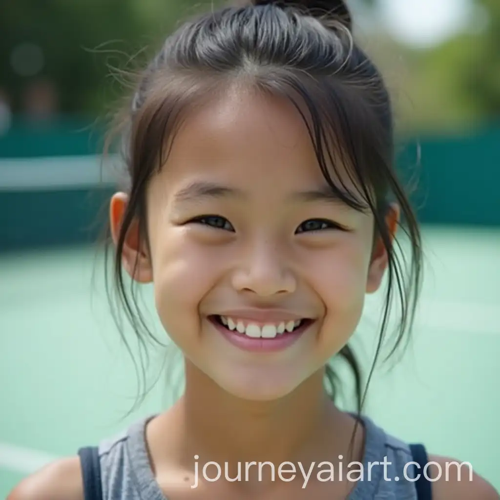 CloseUp-Photo-of-a-Cute-Asian-Young-Girl-Smiling-on-a-Padel-Court