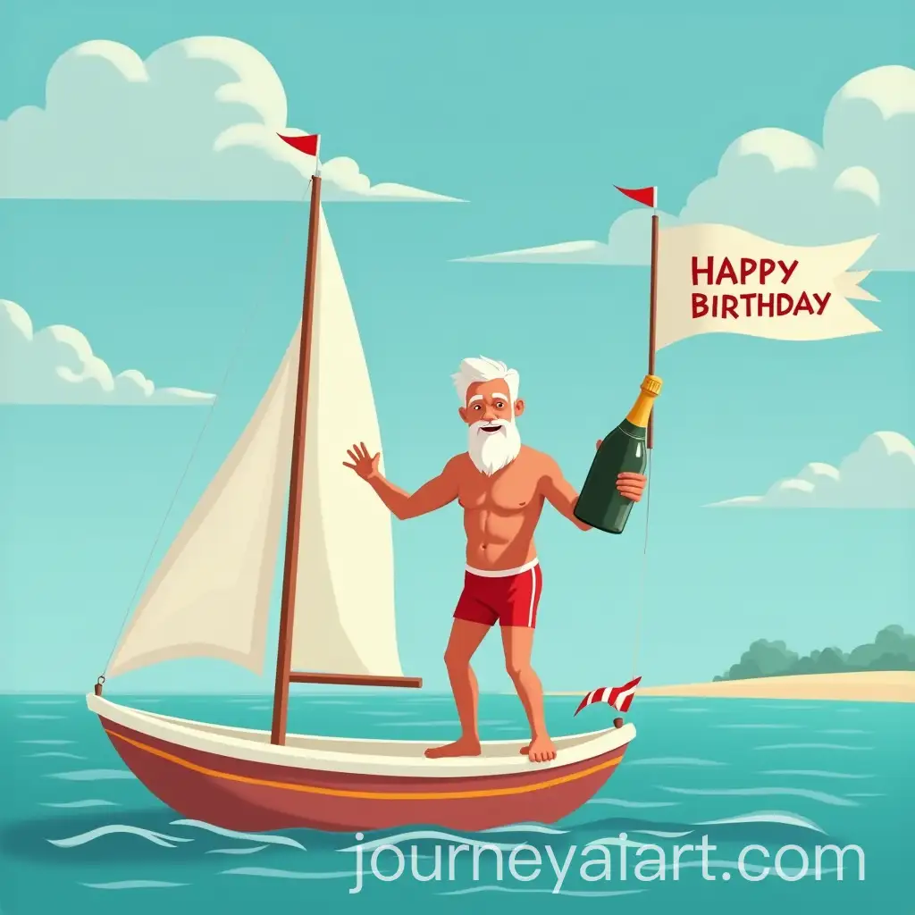 66YearOld-Man-on-Small-Sailboat-with-ChampagneAI-Image-Prompt-Expansion-and-Birthday-Flag