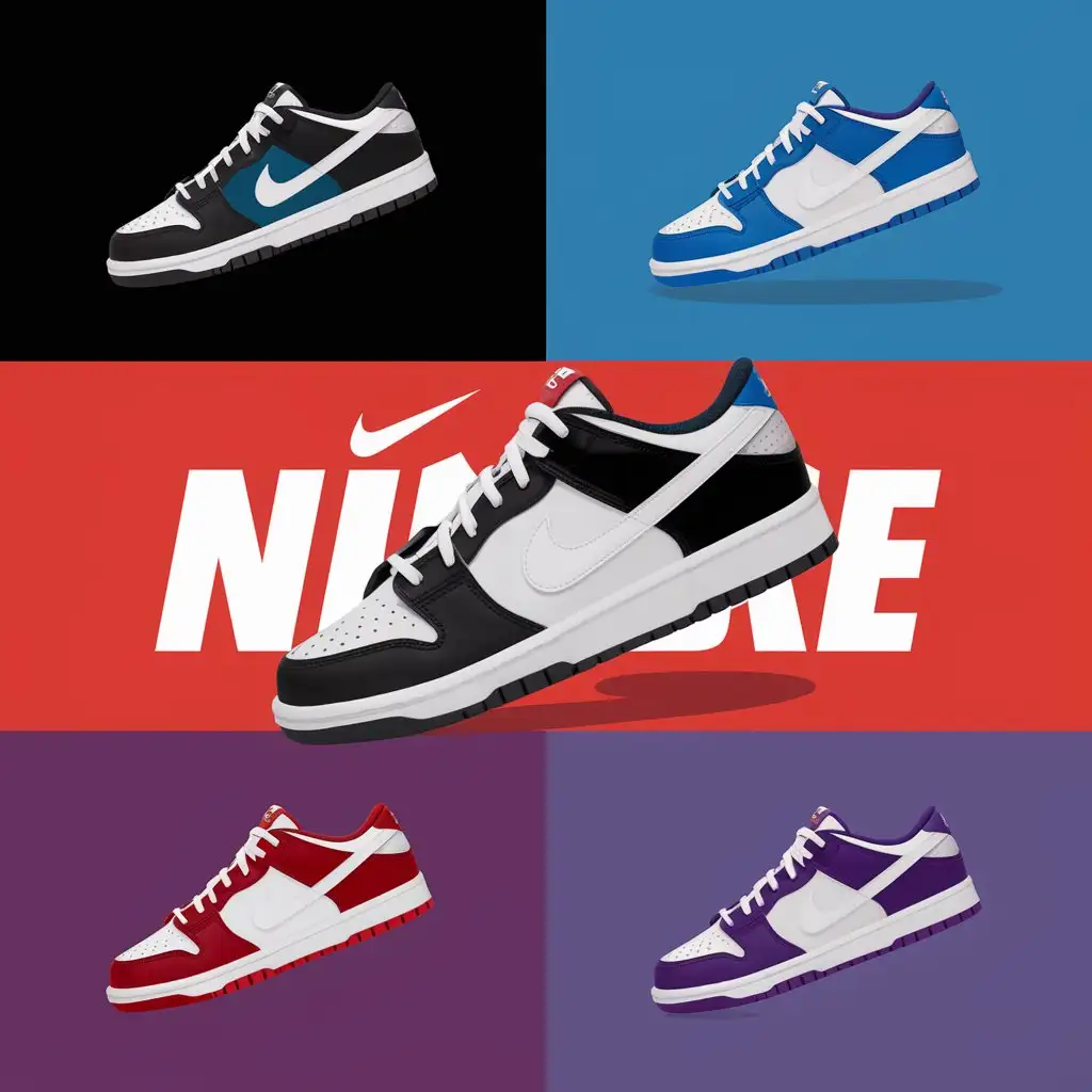 LOGO Design for Nike Realistic Shoe with Sleek Look on Various Background Colors