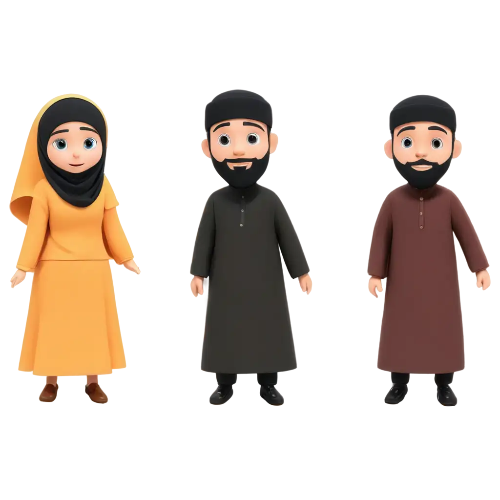 Muslim-Husband-Cartoon-PNG-HighQuality-Illustration-for-Various-Uses