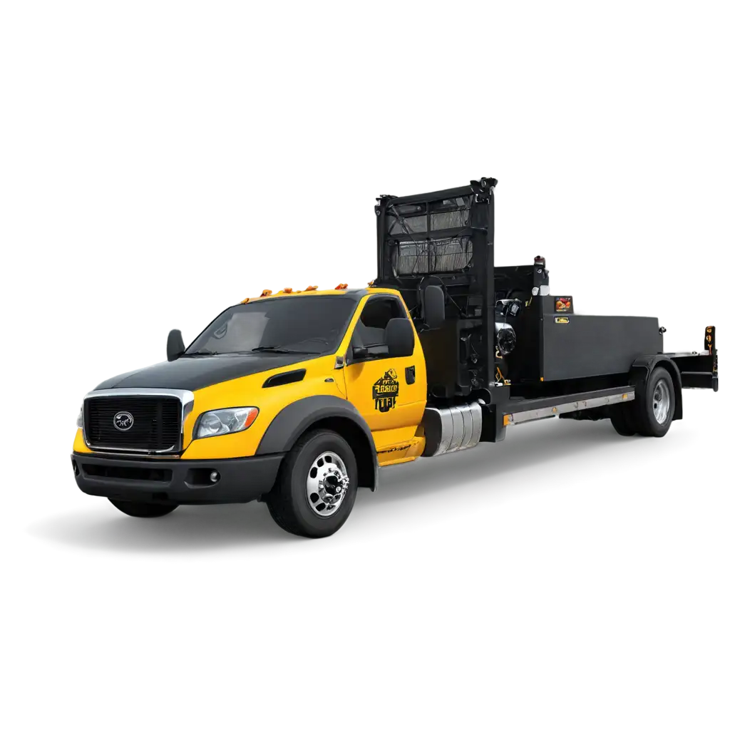 Black-Tow-Truck-with-Yellow-Elements-in-34-View-HighQuality-PNG-Image-for-Versatile-Use