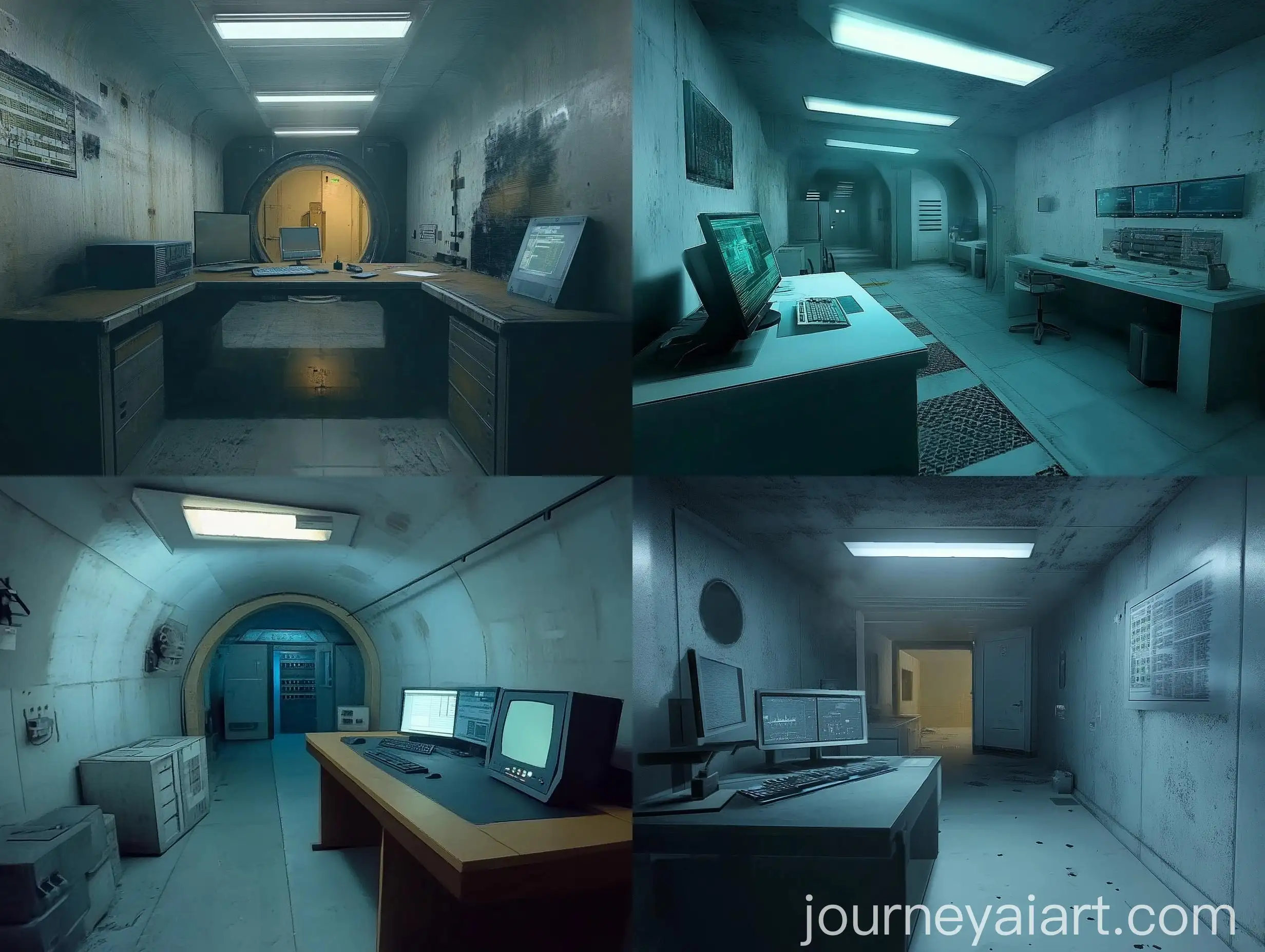 Underground-Laboratory-with-Computer-and-Corridor