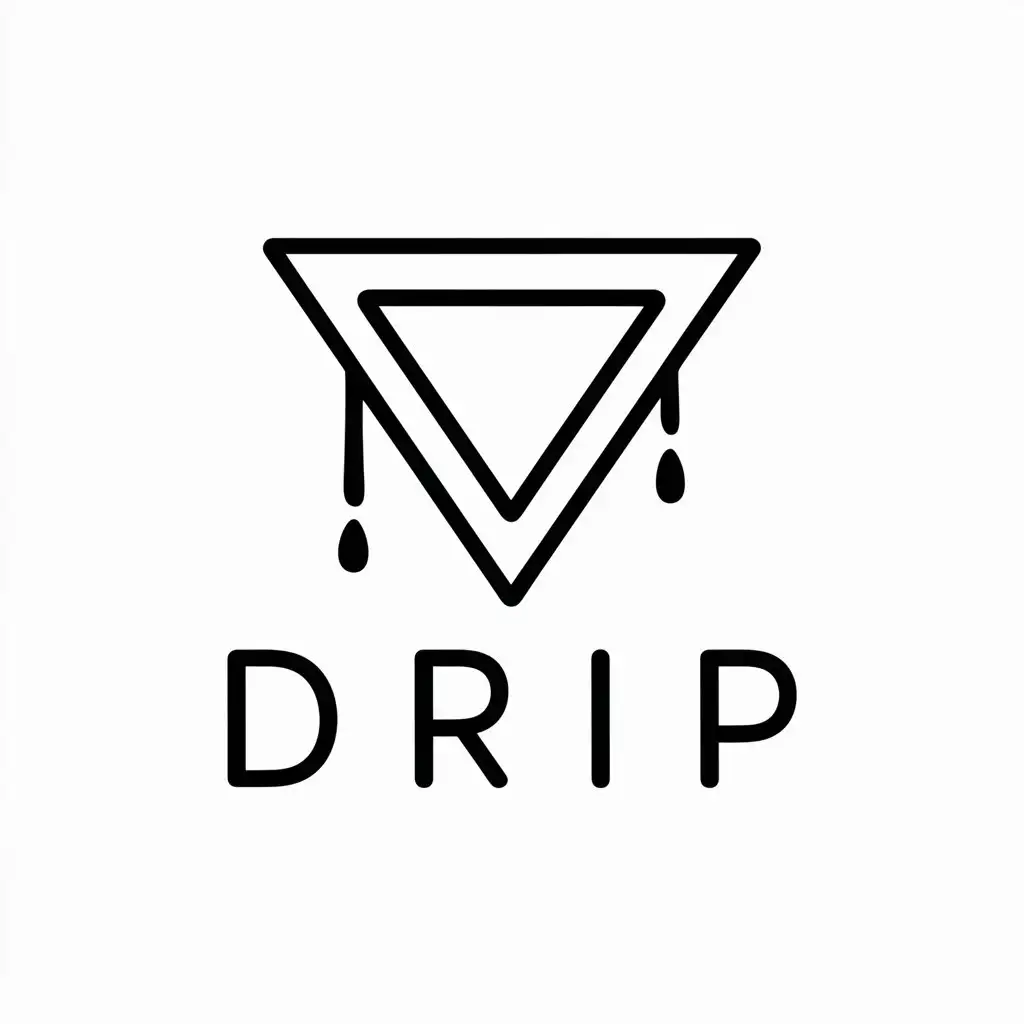 LOGO Design For Drip Minimalistic Triangle Symbol on Clear Background