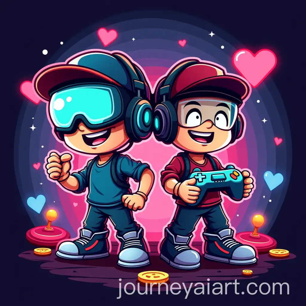 Playful-Pixelated-Brothers-in-Colorful-Arcade-Setting