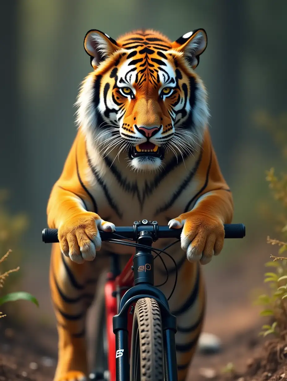 Tiger with bike