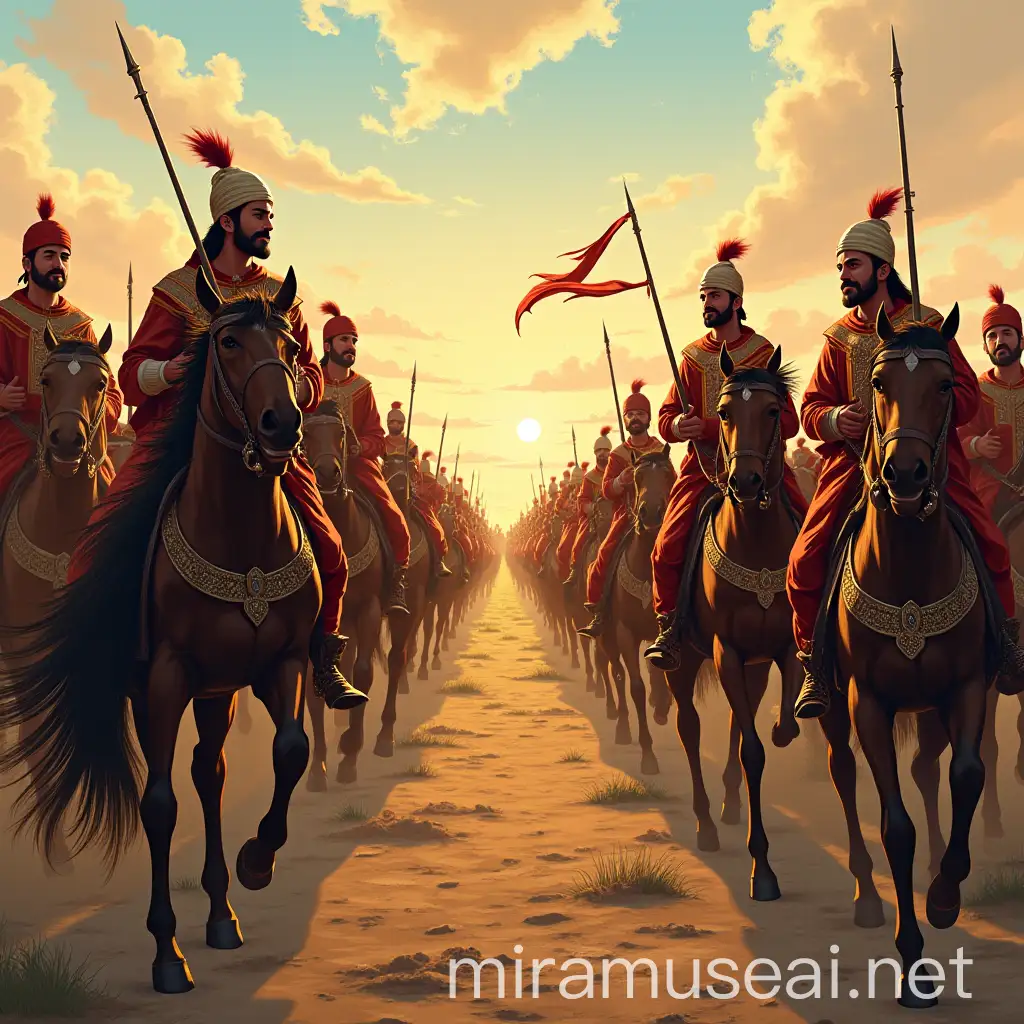 Illustration of Baburs Soldiers Demonstrating Loyalty in Astra Gallery Style