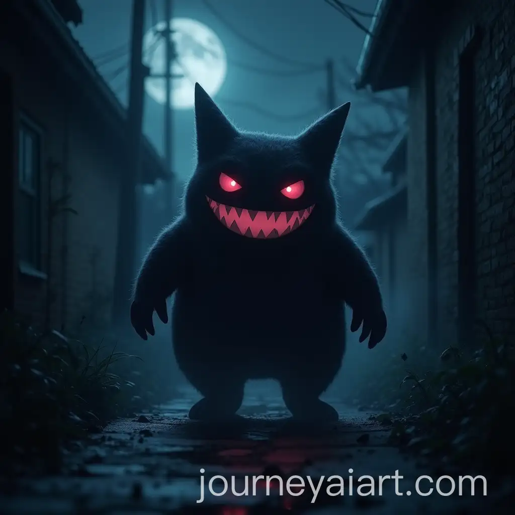 Realistic-Gengar-Emerging-from-Shadows-on-a-Stormy-Night