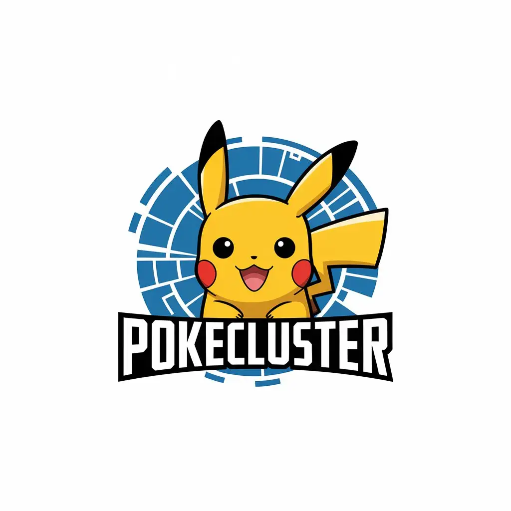 LOGO Design for PokeCluster Vector Style with Pikachu Symbol and Modern Appeal