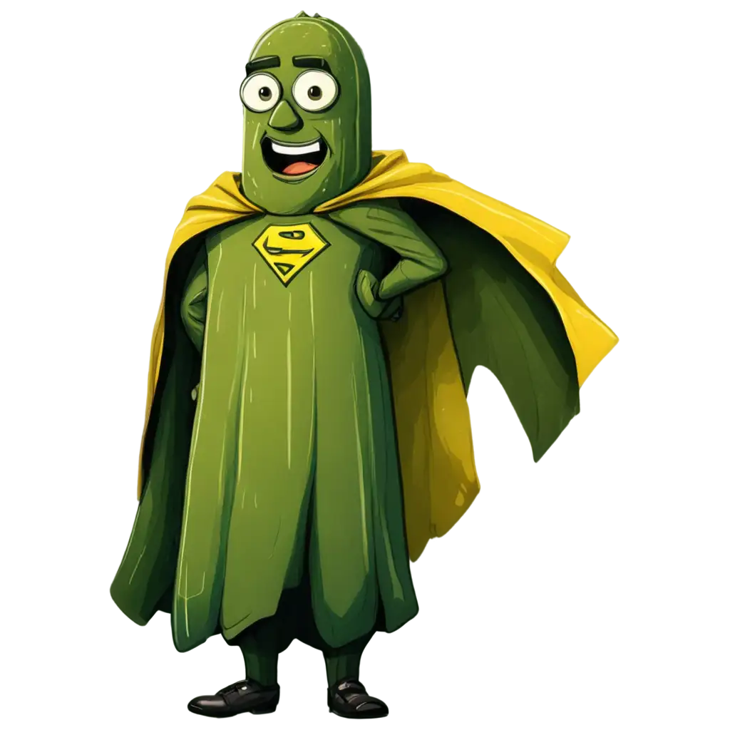 Cartoon-Pickle-Superhero-PNG-Image-with-Yellow-Mask-and-Cape-for-Creative-Projects