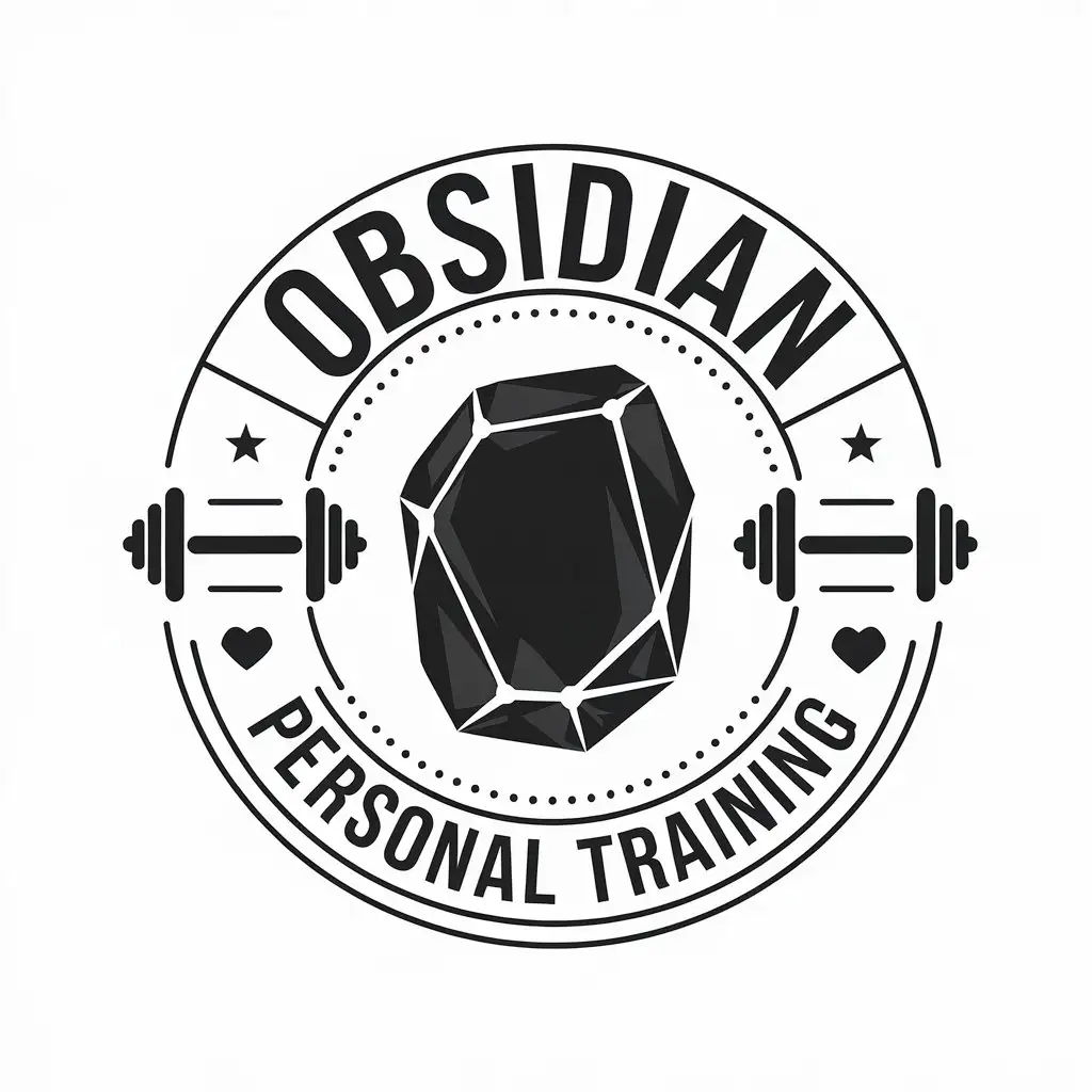 LOGO Design for Obsidian Personal Training Fitness and Health Theme with Obsidian Stone Symbol