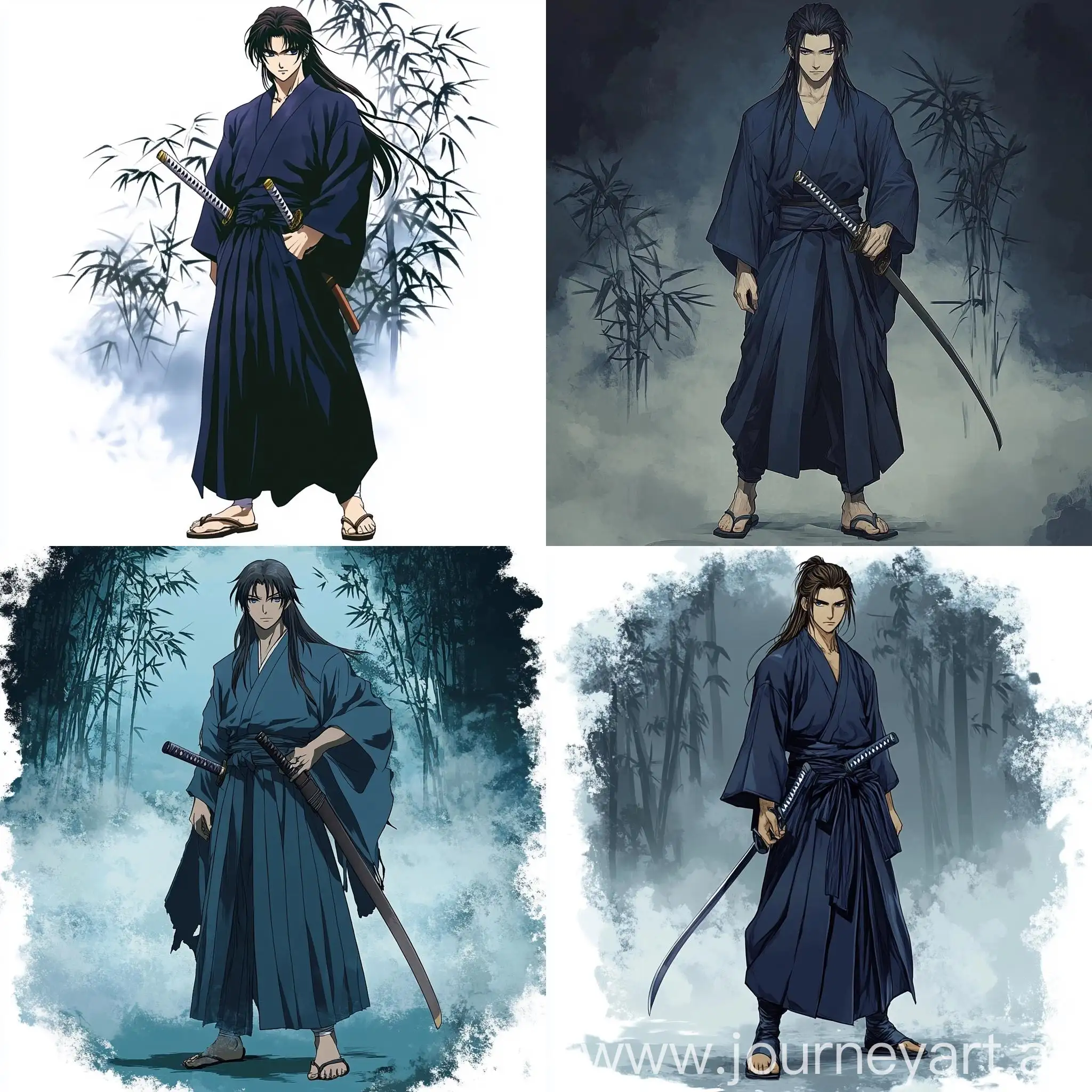 AnimeInspired-Samurai-Warrior-in-Traditional-Kimono-and-Kodachi-Sword