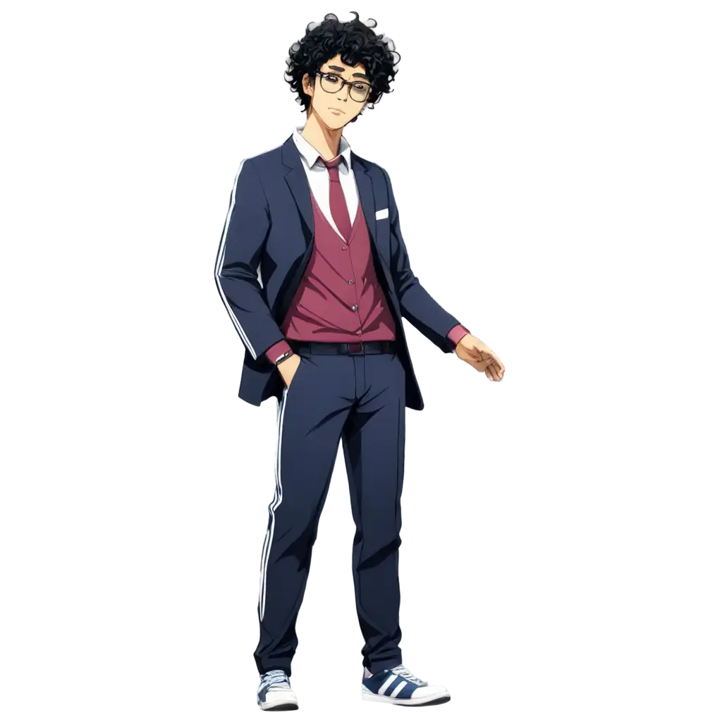 Anime-Male-Character-PNG-Mavrodi-MG57-in-Adidas-Suit-with-Glasses-and-Curls