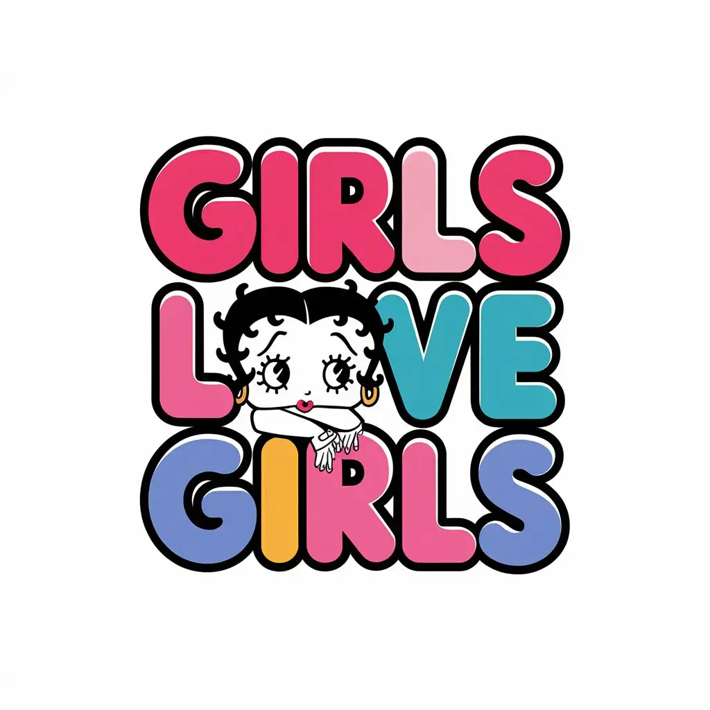 LOGO Design For Girls Love Girls Betty Boop Inspired Vector Logo for Retail Industry