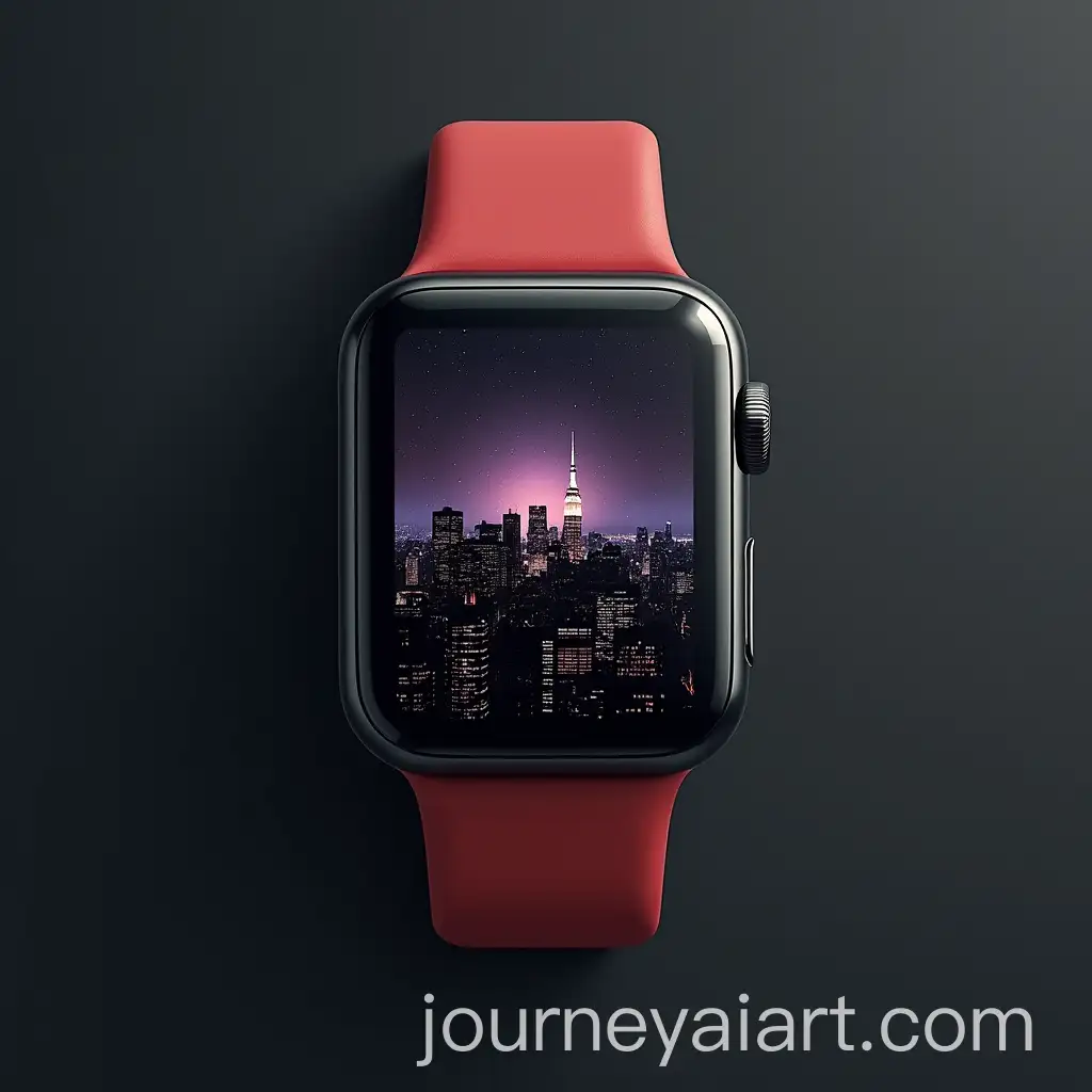Smartwatch-Displaying-Urban-Skyline-View