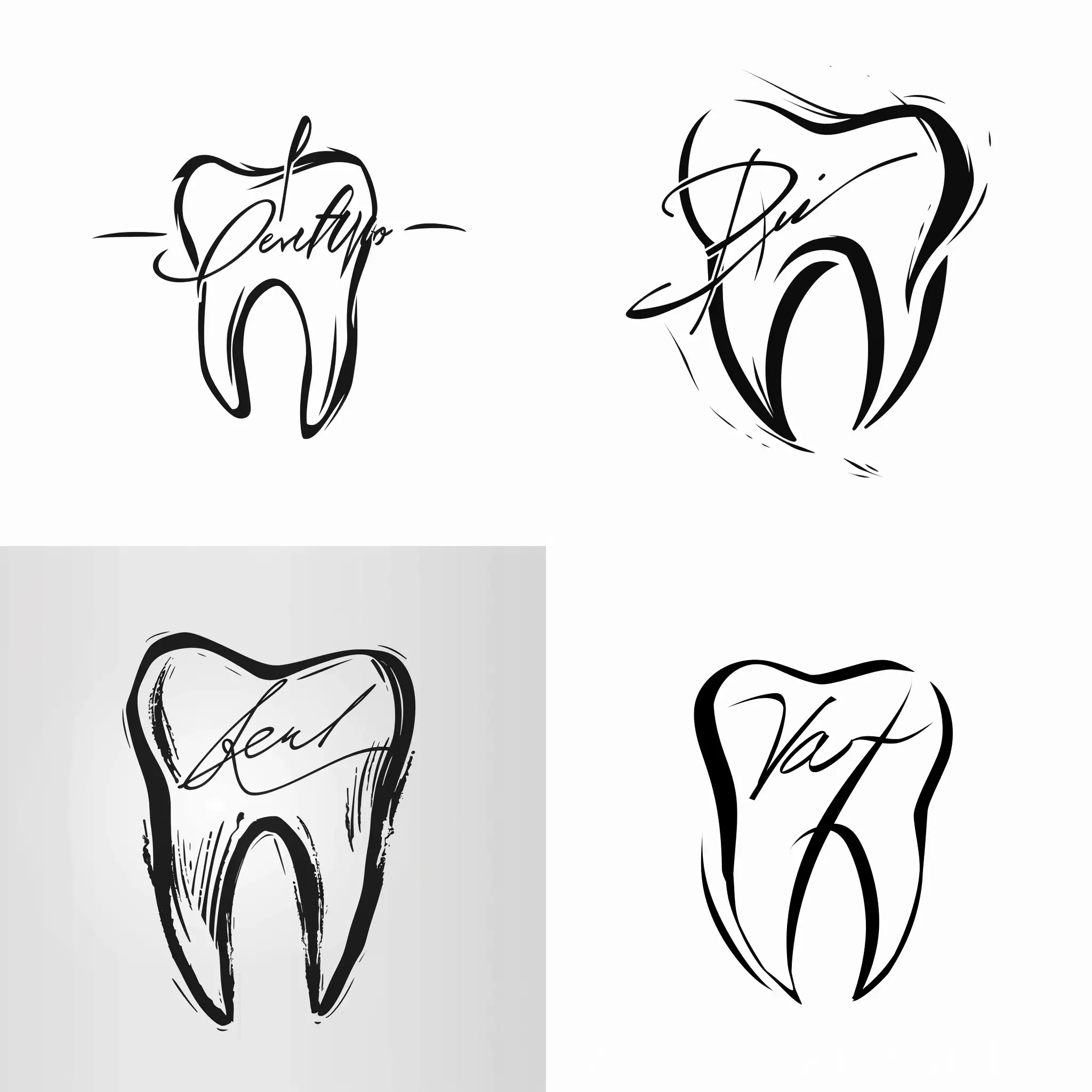 Dentist-Logo-with-Tooth-Symbol-and-Handwriting-Font