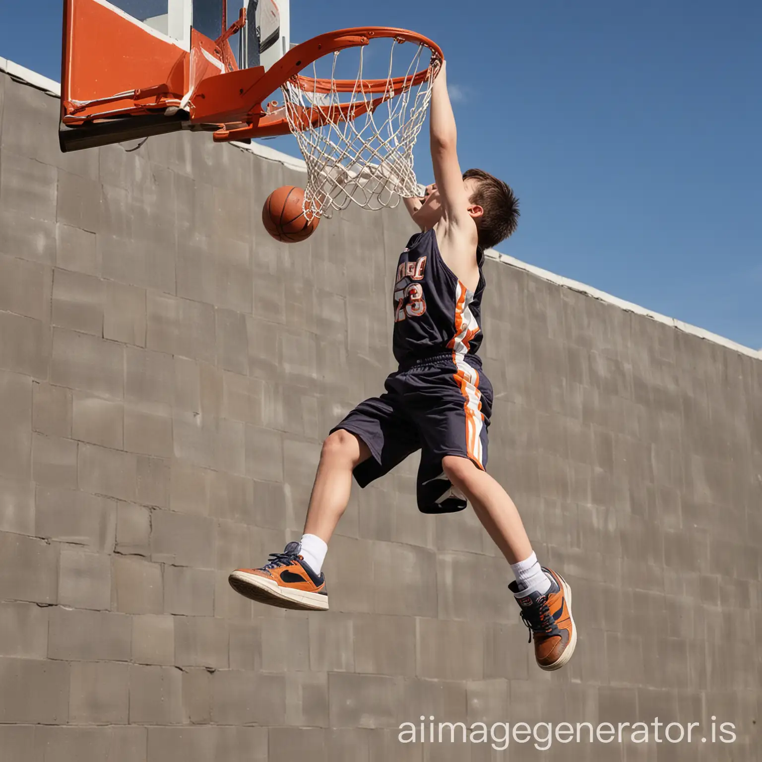 Young-Brunette-Boy-Dunking-Basketball