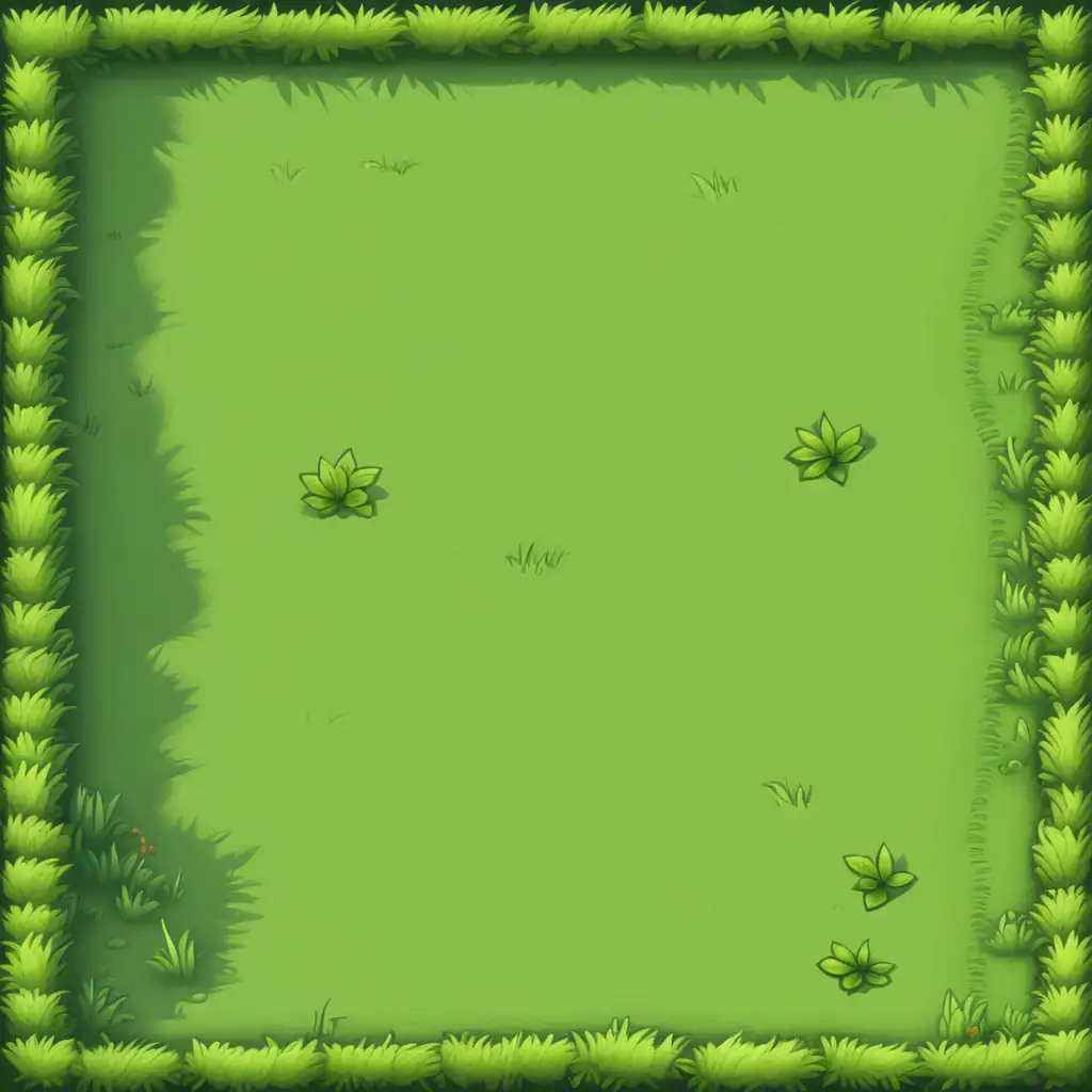 Generate 2D top-view game tilemap grass material, needs to be simple, hand-drawn style, not realistic, no shadows