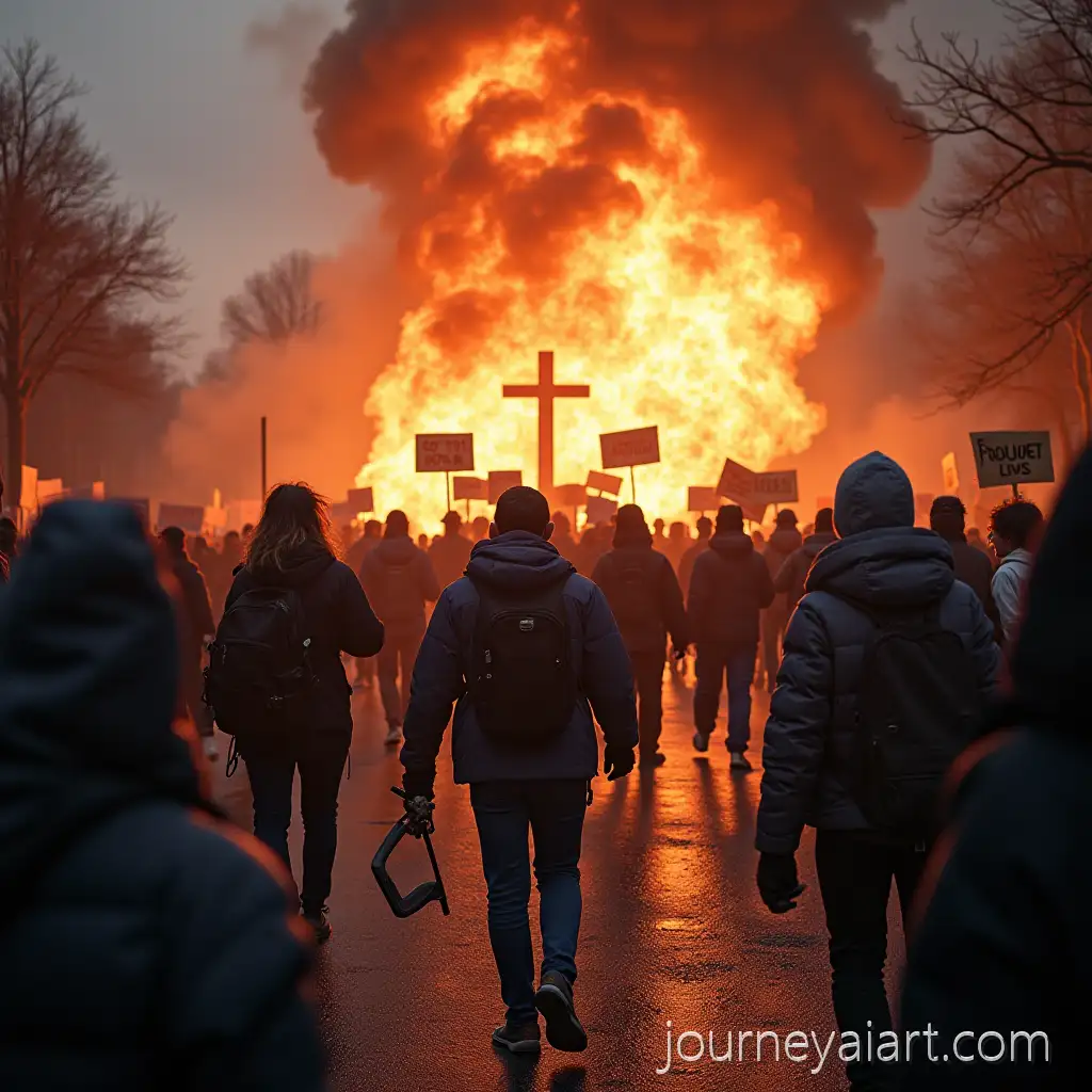 Dramatic-Civil-Disobedience-Movement-with-Protesters-and-Urban-Background
